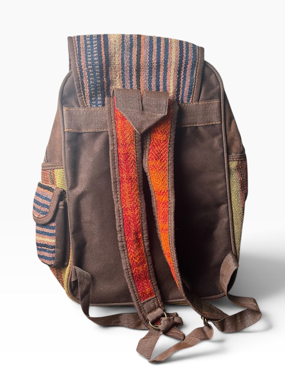 Woven Tapestry Backpack with Geometric Rug Pattern - Picture 2 of 6
